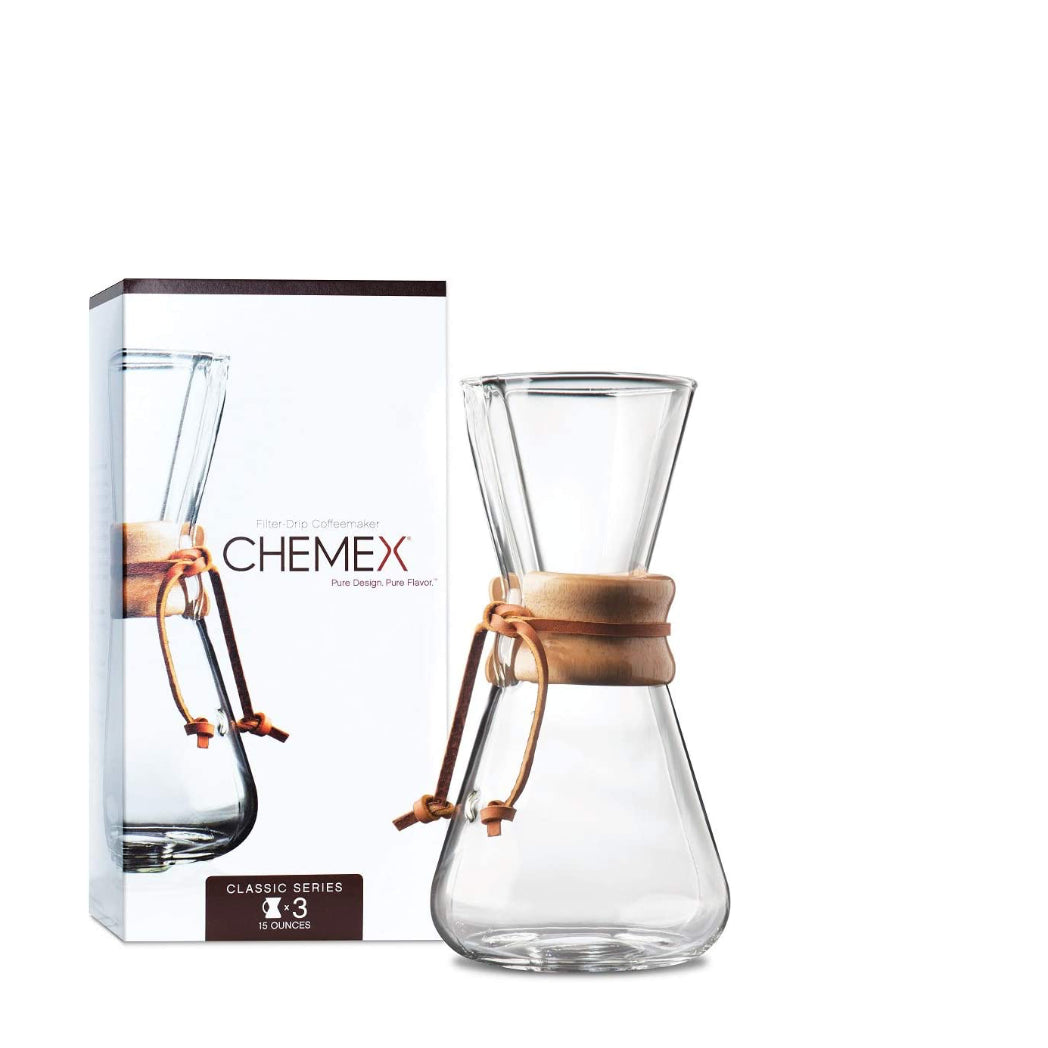 Chemex Glaskaraffe Holzgriff 3 Tassen Außen