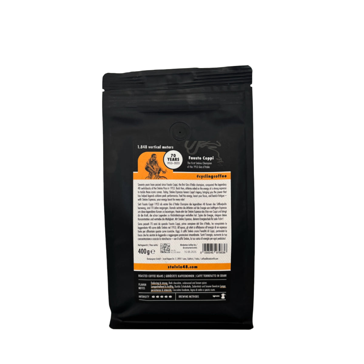 Stelvio Rückseite 400g 48% Robusta